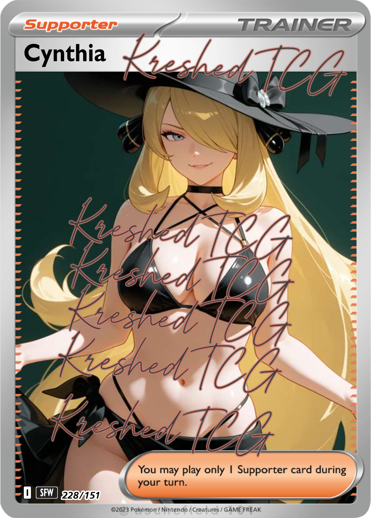 Cynthia Pokémon Full Art Holo – Anime Custom Card | KreshedTCG