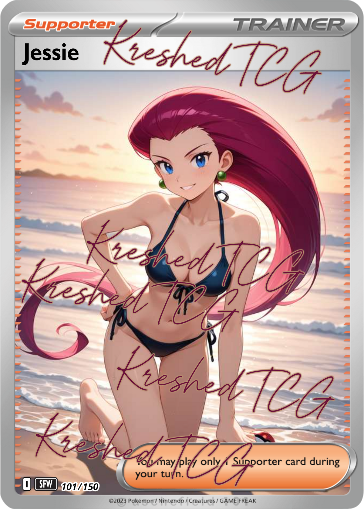 Jessie Pokémon Full Art Holo – Anime Custom Card | KreshedTCG