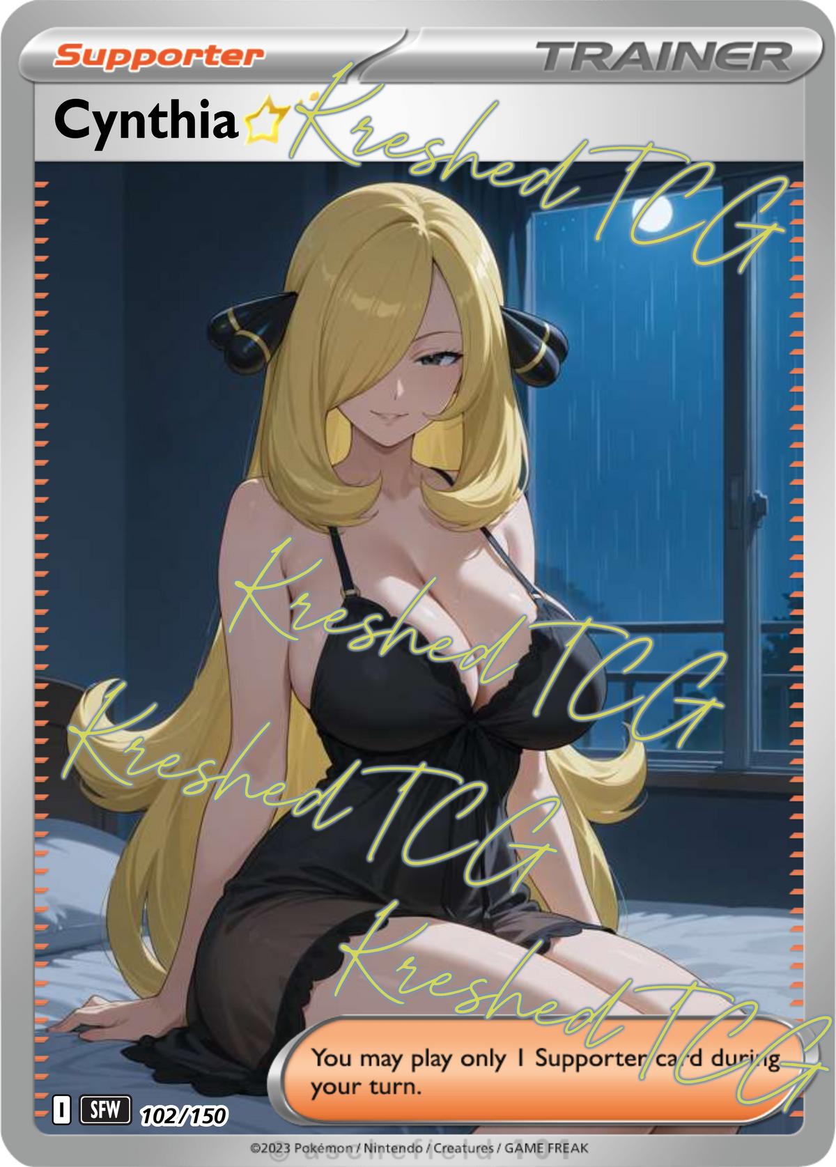 Cynthia Pokémon Full Art Holo – Anime Custom Card | KreshedTCG