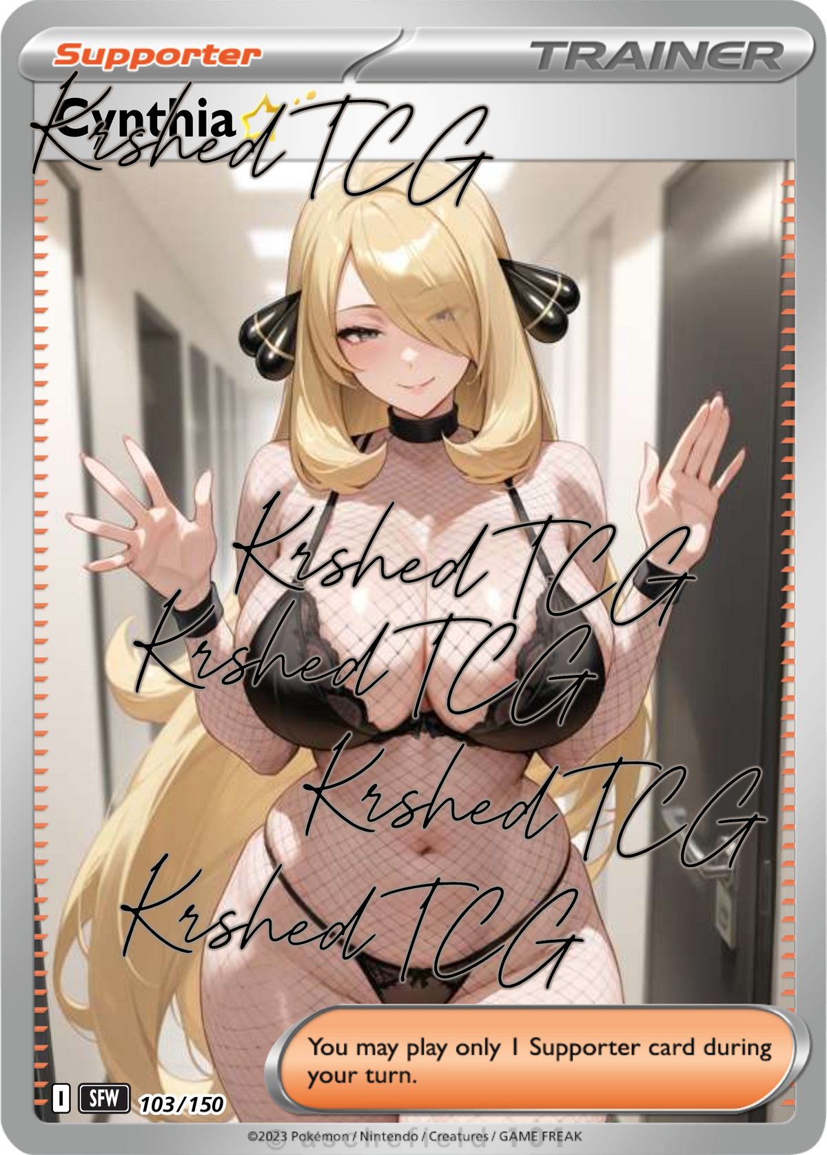 Cynthia Pokémon Full Art Holo – Anime Custom Card | KreshedTCG