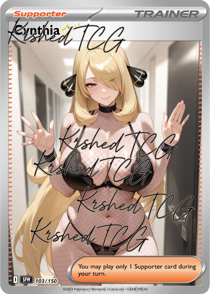 Cynthia Pokémon Full Art Holo – Anime Custom Card | KreshedTCG