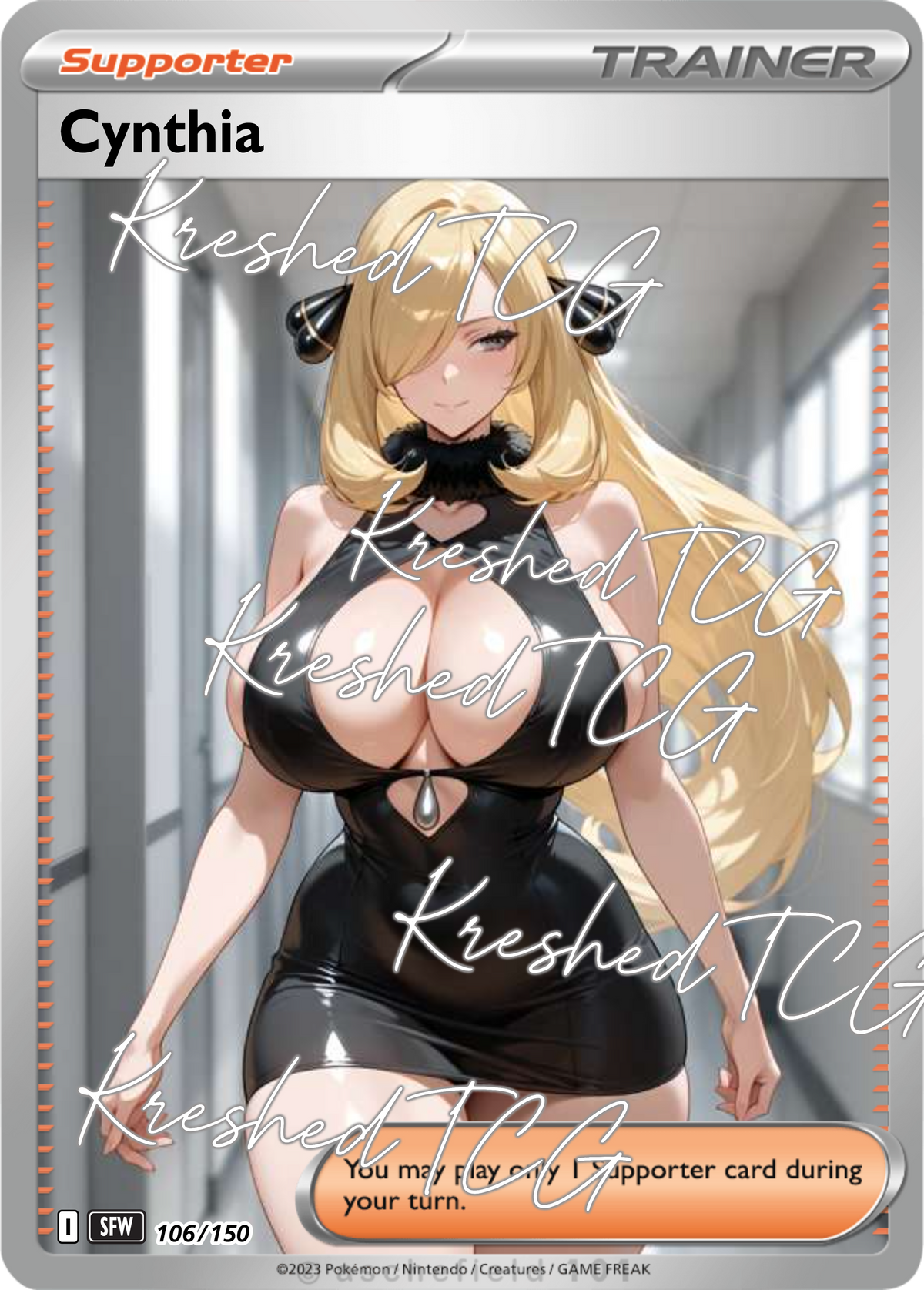 Cynthia Pokémon Full Art Holo – Anime Custom Card | KreshedTCG