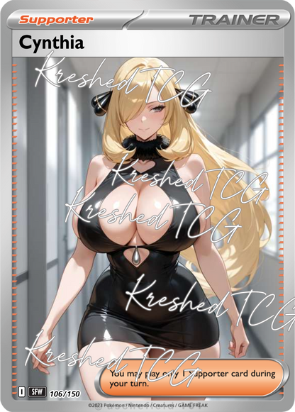 Cynthia Pokémon Full Art Holo – Anime Custom Card | KreshedTCG