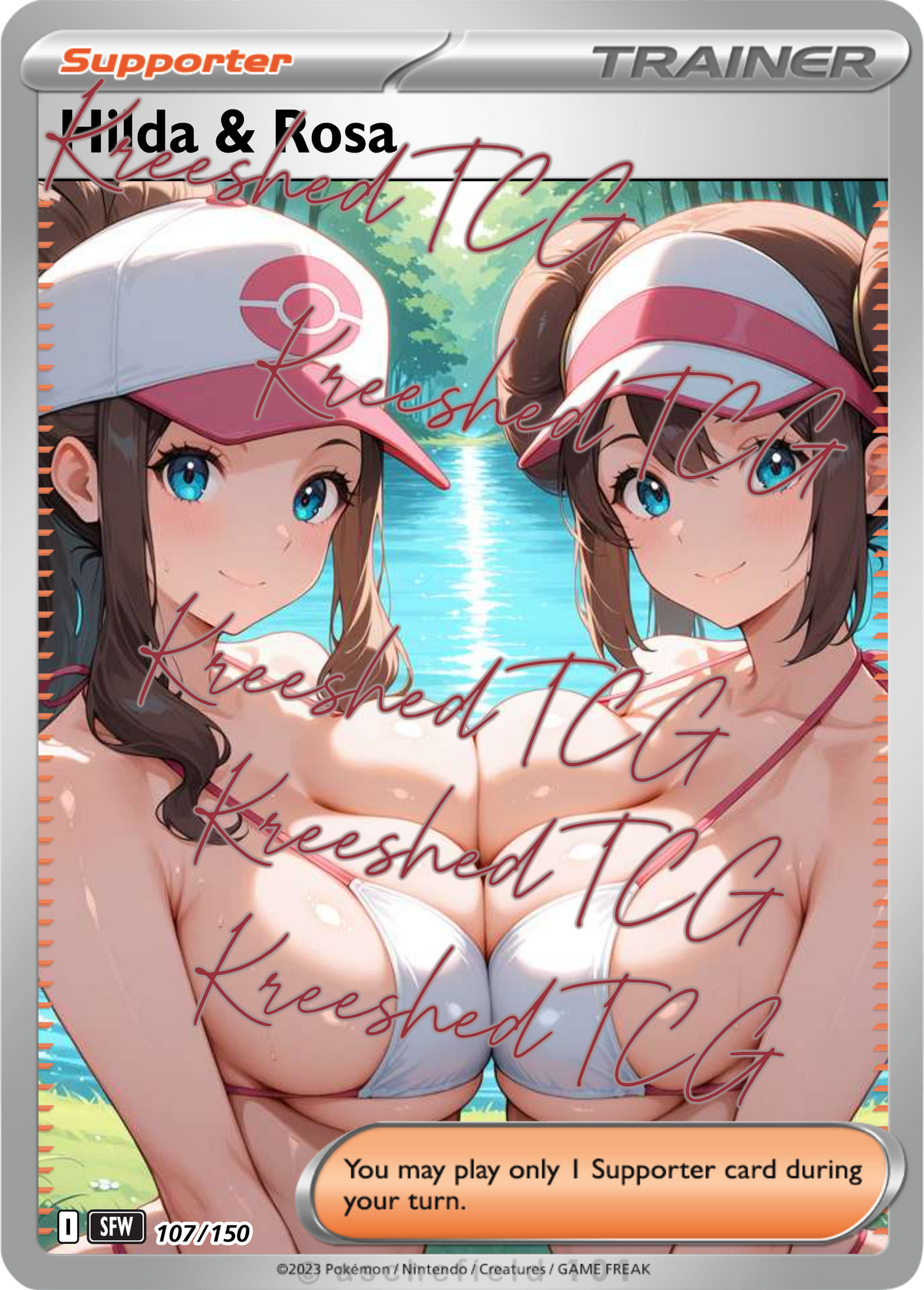 Hilda & Rosa Pokémon Full Art Holo – Anime Custom Card | KreshedTCG