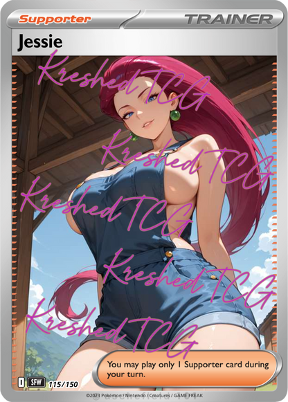 Jessie Pokémon Full Art Holo – Anime Custom Card | KreshedTCG