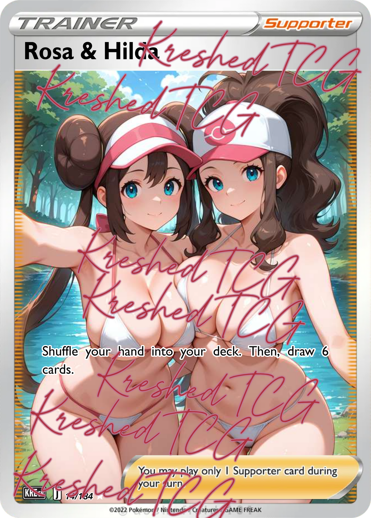 Rosa & Hilda Pokémon Full Art Holo – Anime Custom Card | KreshedTCG
