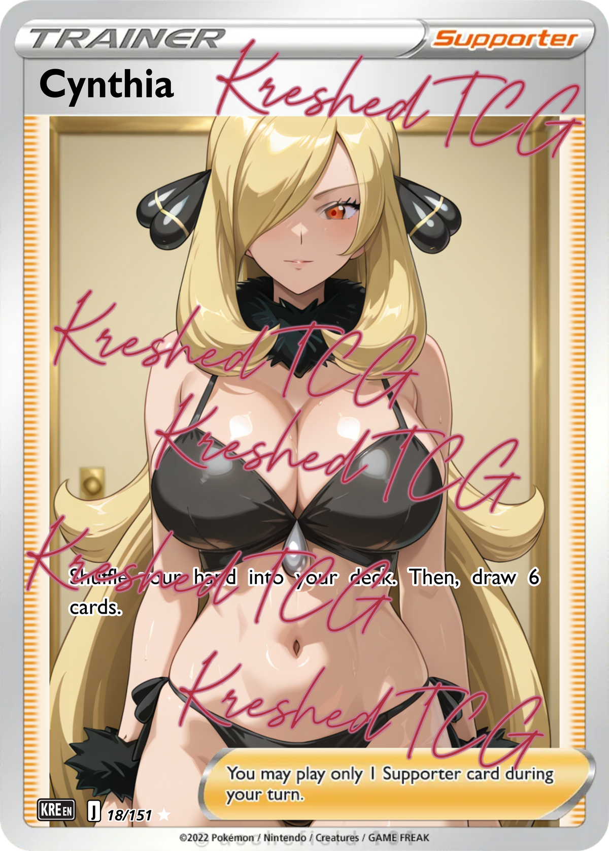 Cynthia Pokémon Full Art Holo – Anime Custom Card | KreshedTCG