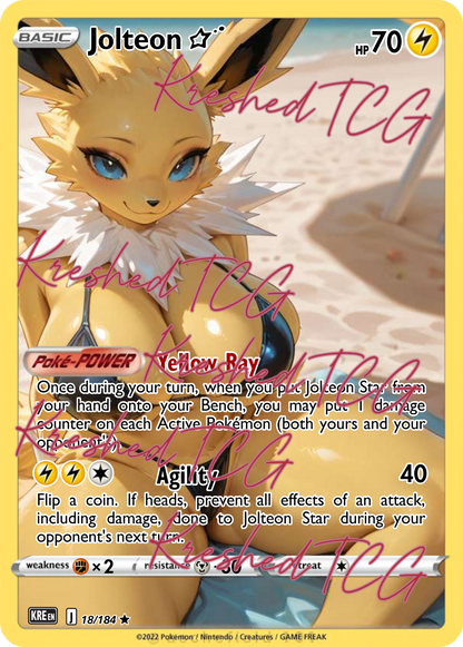 Jolteon Pokémon Full Art Holo – Anime Custom Card | KreshedTCG