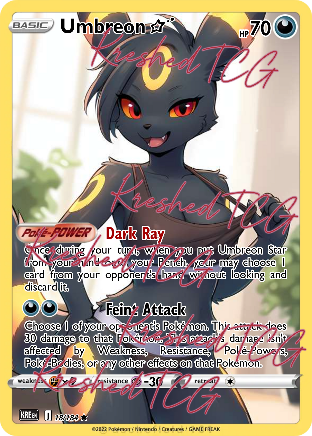 Umbreon Pokémon Full Art Holo – Anime Custom Card | KreshedTCG