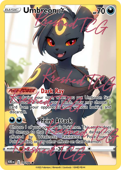 Umbreon Pokémon Full Art Holo – Anime Custom Card | KreshedTCG
