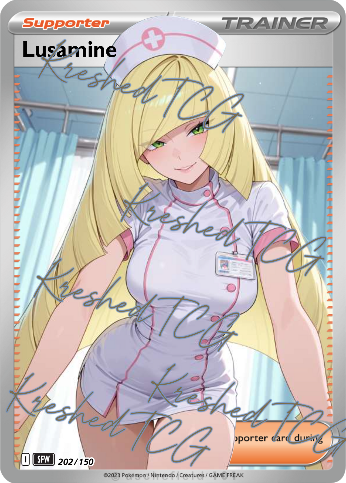 Lusamine Pokémon Full Art Holo – Anime Custom Card | KreshedTCG