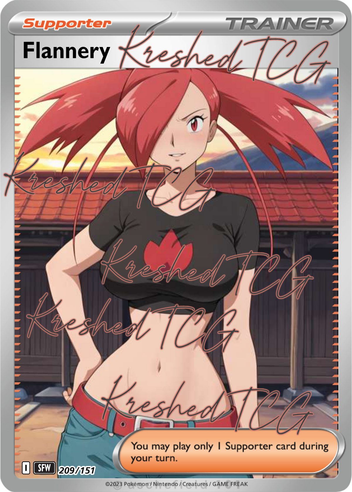 Flannery Pokémon Full Art Holo – Anime Custom Card | KreshedTCG
