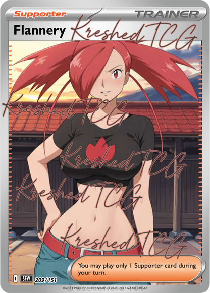 Flannery Pokémon Full Art Holo – Anime Custom Card | KreshedTCG