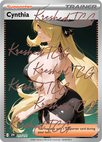 Cynthia Pokémon Full Art Holo – Anime Custom Card | KreshedTCG