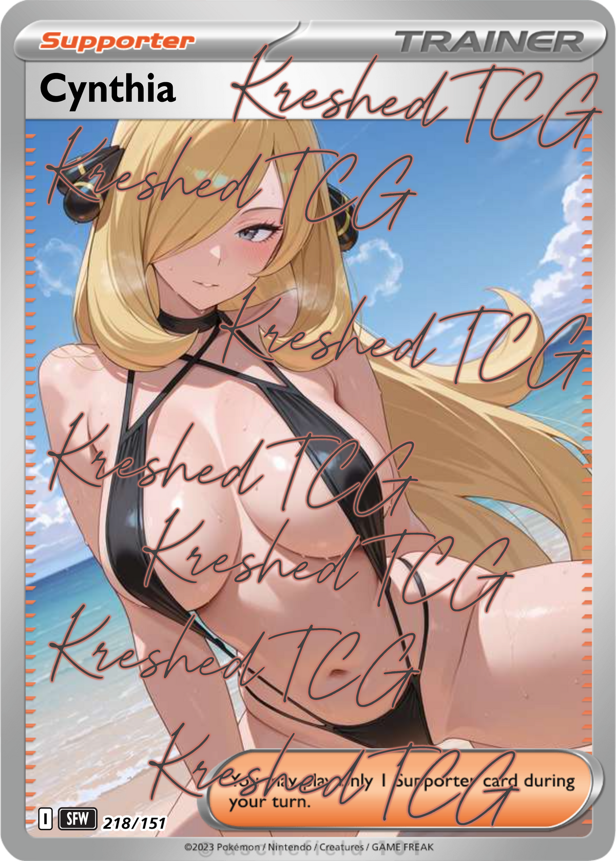 Cynthia Pokémon Full Art Holo – Anime Custom Card | KreshedTCG