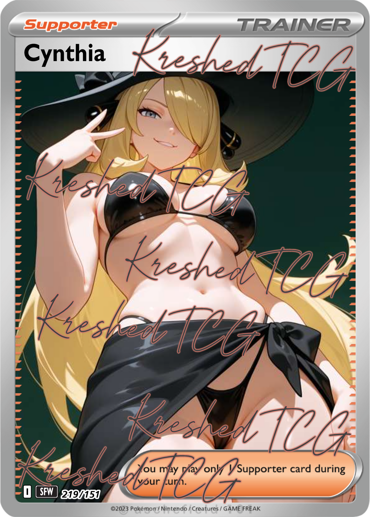 Cynthia Pokémon Full Art Holo – Anime Custom Card | KreshedTCG