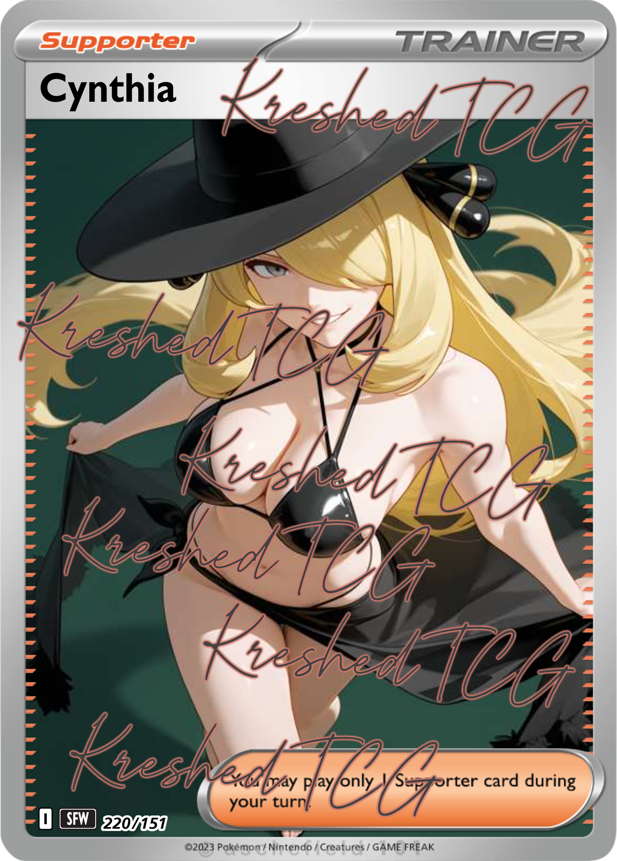 Cynthia Pokémon Full Art Holo – Anime Custom Card | KreshedTCG