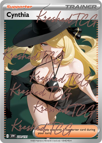 Cynthia Pokémon Full Art Holo – Anime Custom Card | KreshedTCG