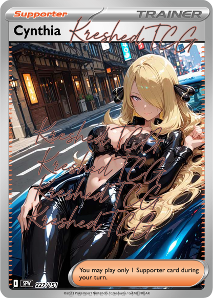 Cynthia Pokémon Full Art Holo – Anime Custom Card | KreshedTCG