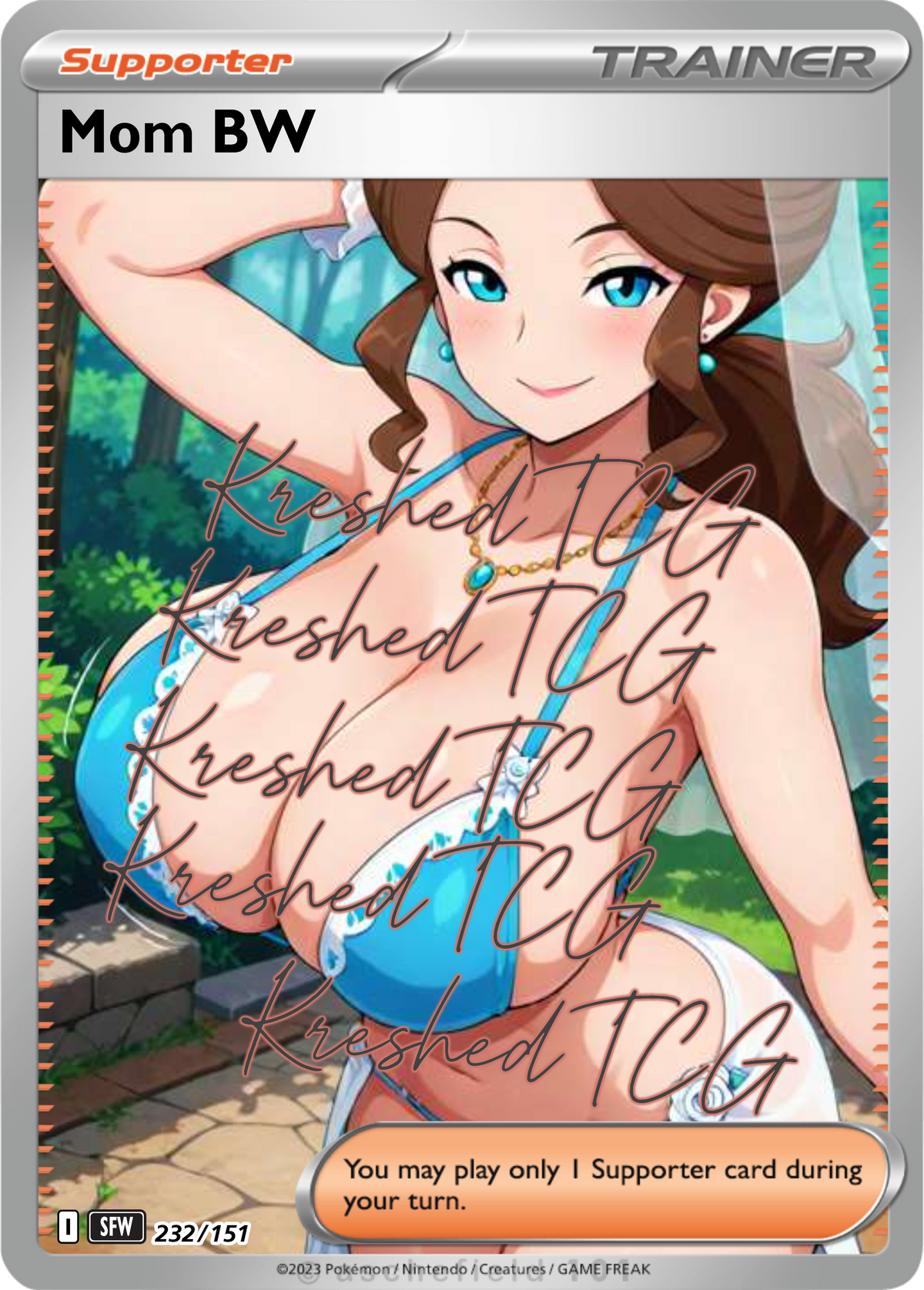 Mom BW Pokémon Full Art Holo – Anime Custom Card | KreshedTCG