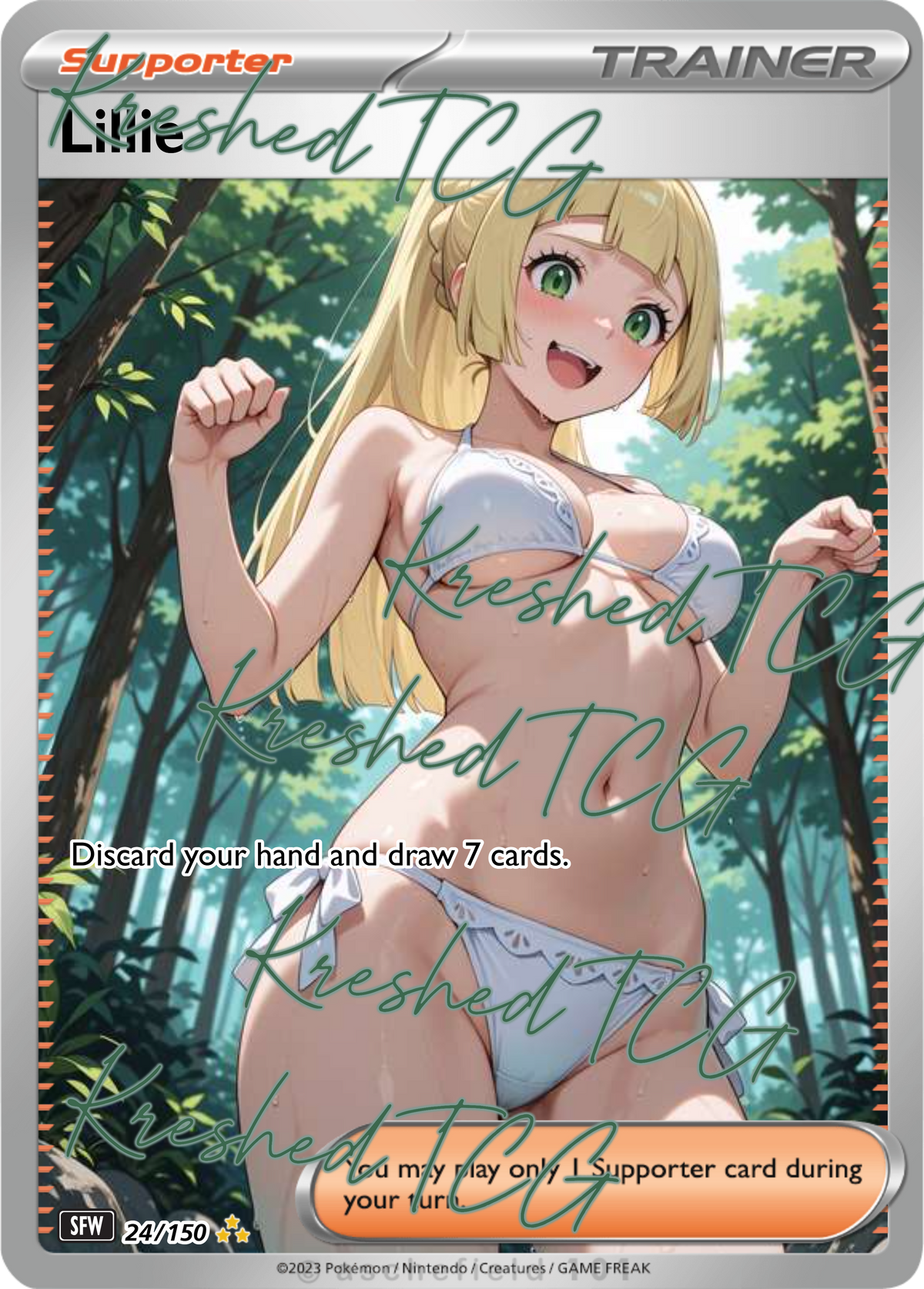 Lillie Pokémon Full Art Holo – Anime Custom Card | KreshedTCG