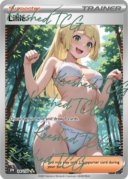 Lillie Pokémon Full Art Holo – Anime Custom Card | KreshedTCG
