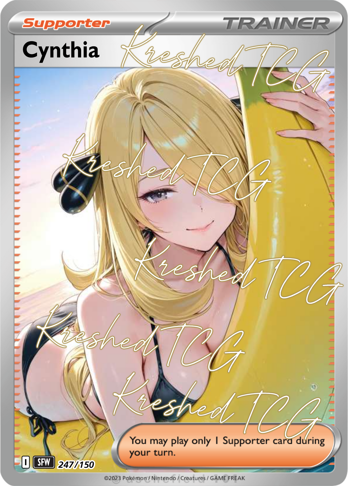 Cynthia Pokémon Full Art Holo – Anime Custom Card | KreshedTCG