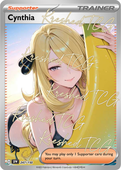 Cynthia Pokémon Full Art Holo – Anime Custom Card | KreshedTCG