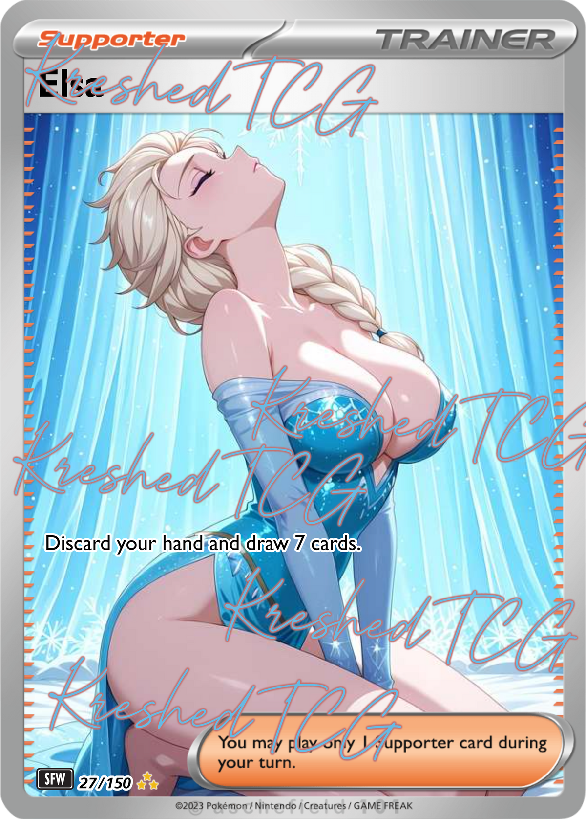 Elsa Pokémon Full Art Holo – Anime Custom Card | KreshedTCG