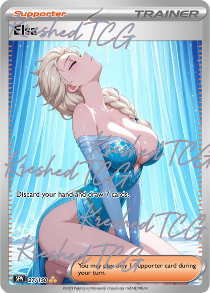 Elsa Pokémon Full Art Holo – Anime Custom Card | KreshedTCG