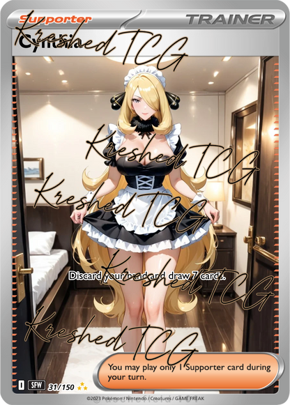 Cynthia Pokémon Full Art Holo – Anime Custom Card | KreshedTCG