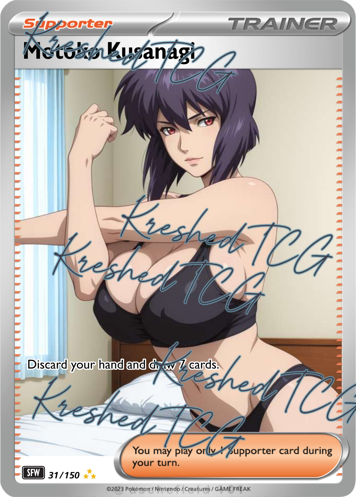 Motogo Kusanagi Pokémon Full Art Holo – Anime Custom Card | KreshedTCG