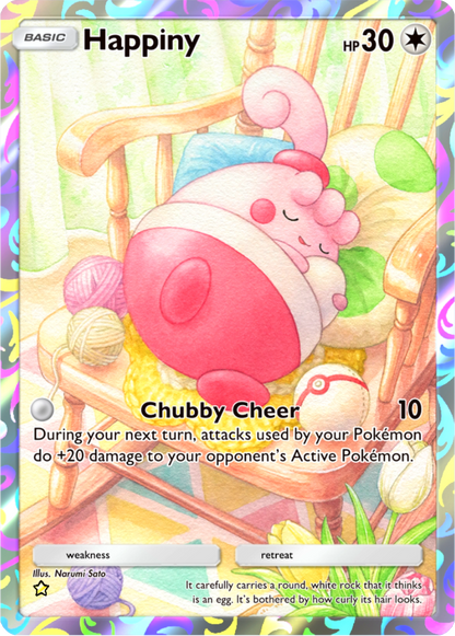 Happiny Pokémon Pocket Full Art Holo – Anime Custom Card | KreshedTCG