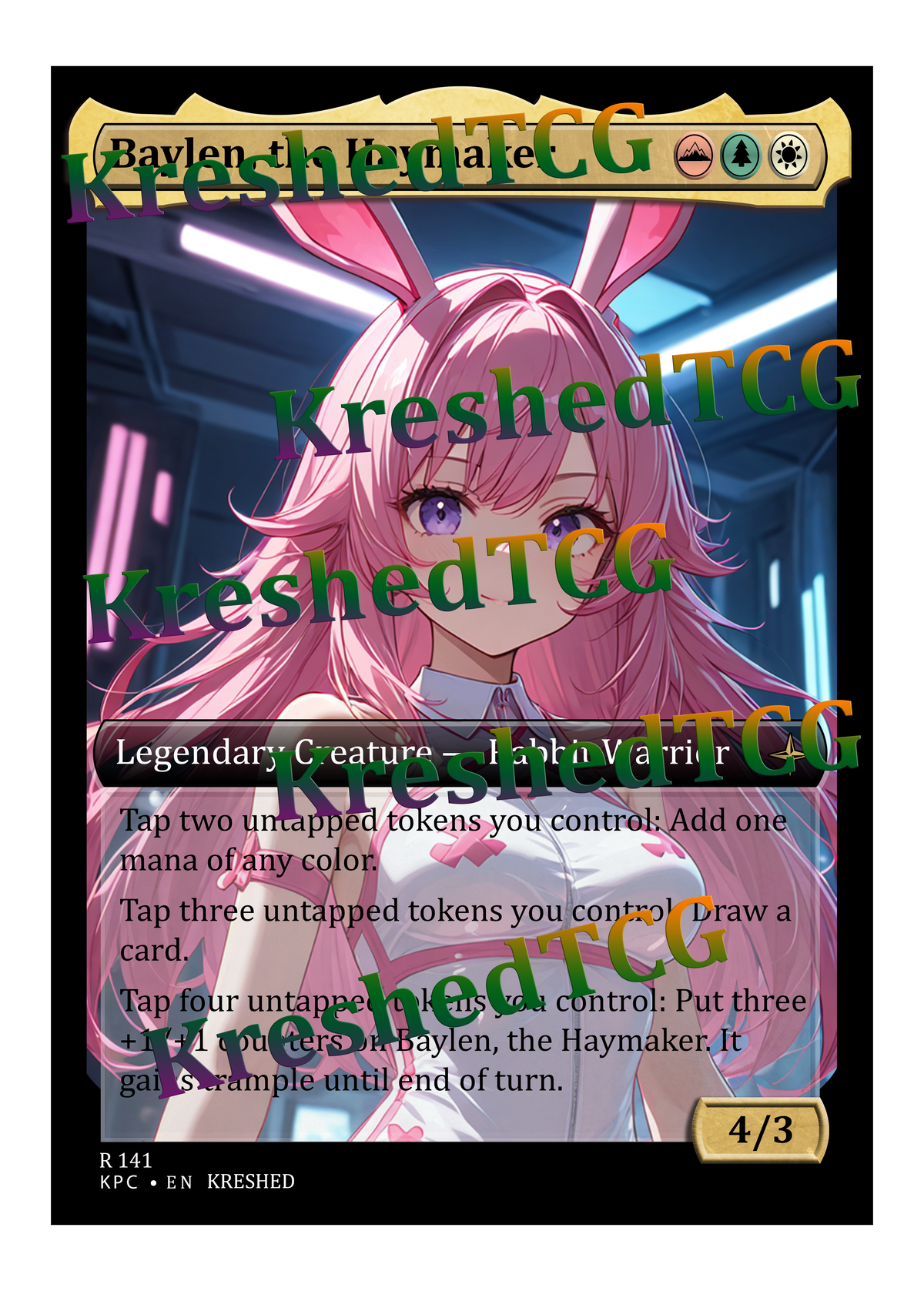 Baylen, the Haymaker MTG Full Art Holo – Anime Custom Card | KreshedTCG