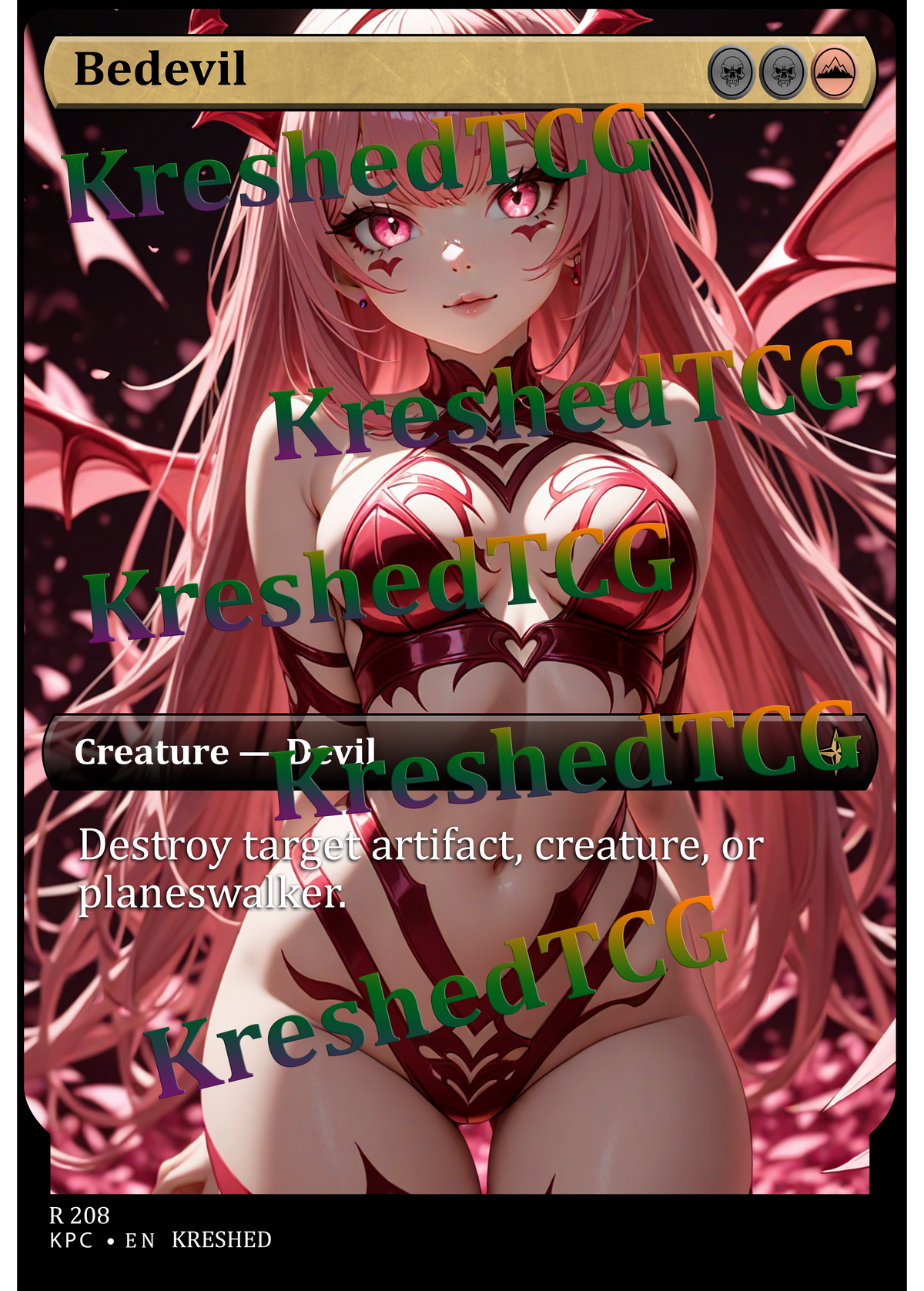 Bedevil MTG Full Art Holo – Anime Custom Card | KreshedTCG