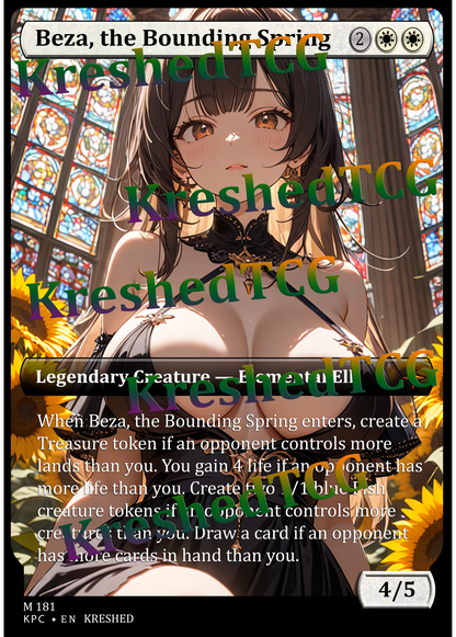 Beza, the Bounding Spring MTG Full Art Holo – Anime Custom Card | KreshedTCG