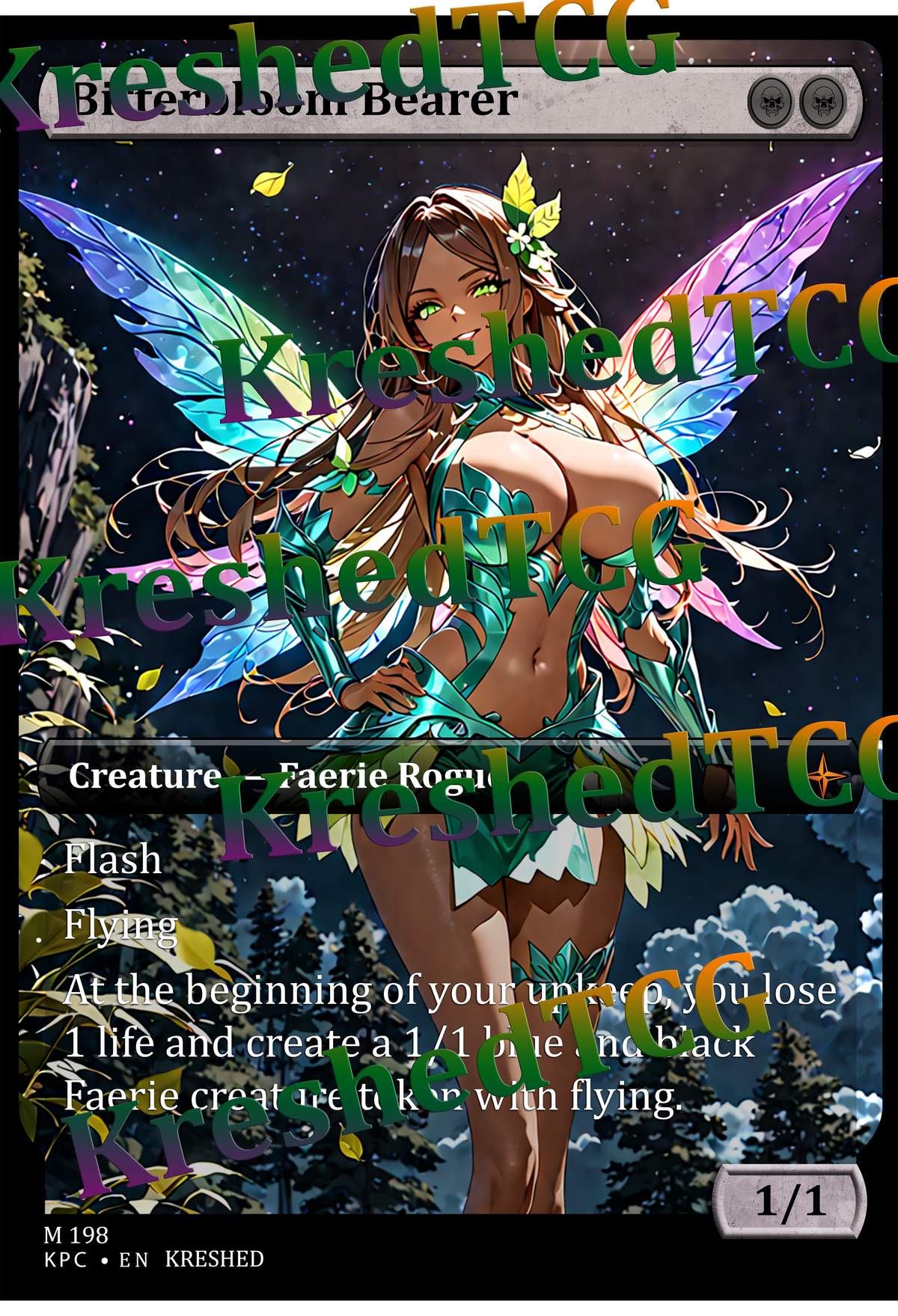 Bitterbloom Bearer MTG Full Art Holo – Anime Custom Card | KreshedTCG