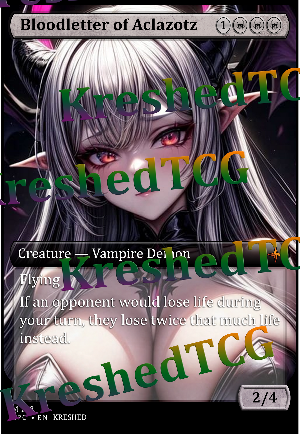 Bloodletter of Aclazotz MTG Full Art Holo – Anime Custom Card | KreshedTCG