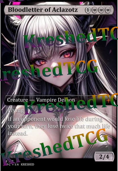 Bloodletter of Aclazotz MTG Full Art Holo – Anime Custom Card | KreshedTCG