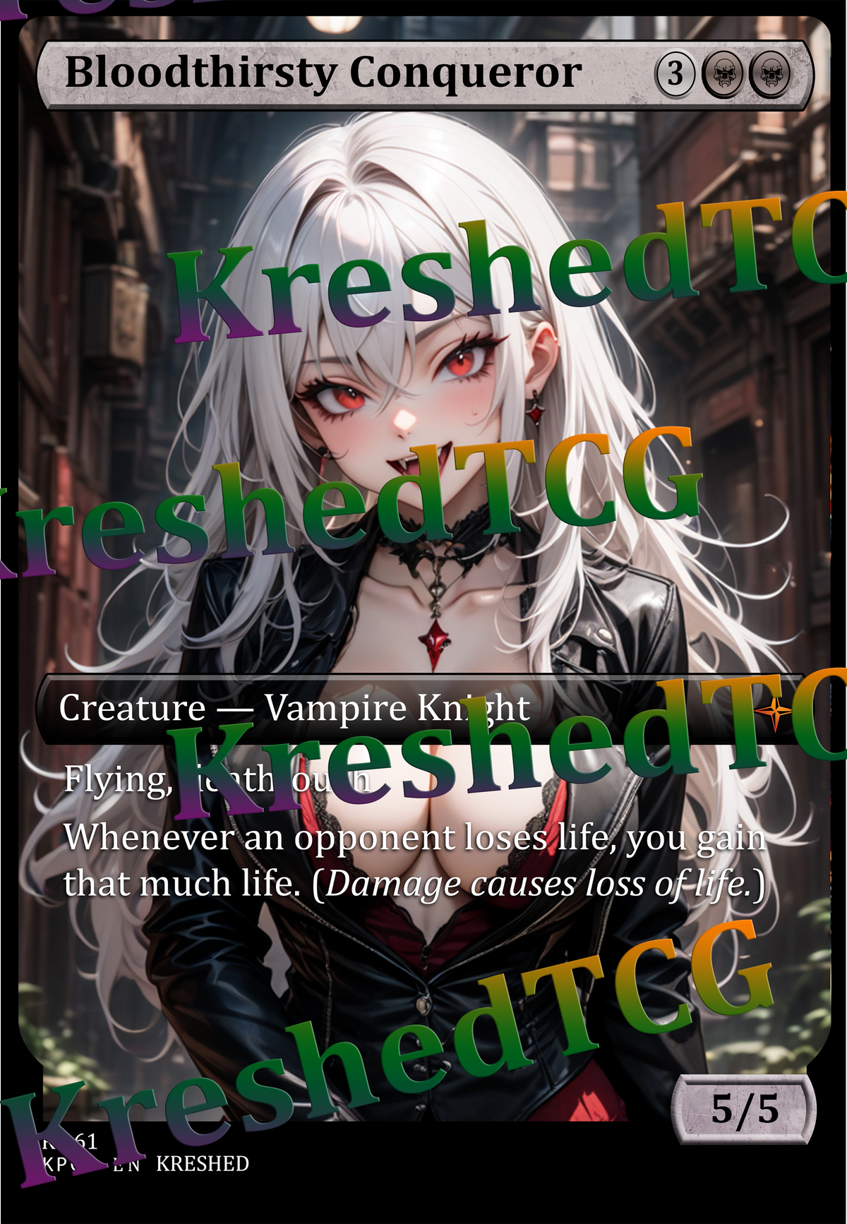 Bloodthirsty Conqueror MTG Full Art Holo – Anime Custom Card | KreshedTCG