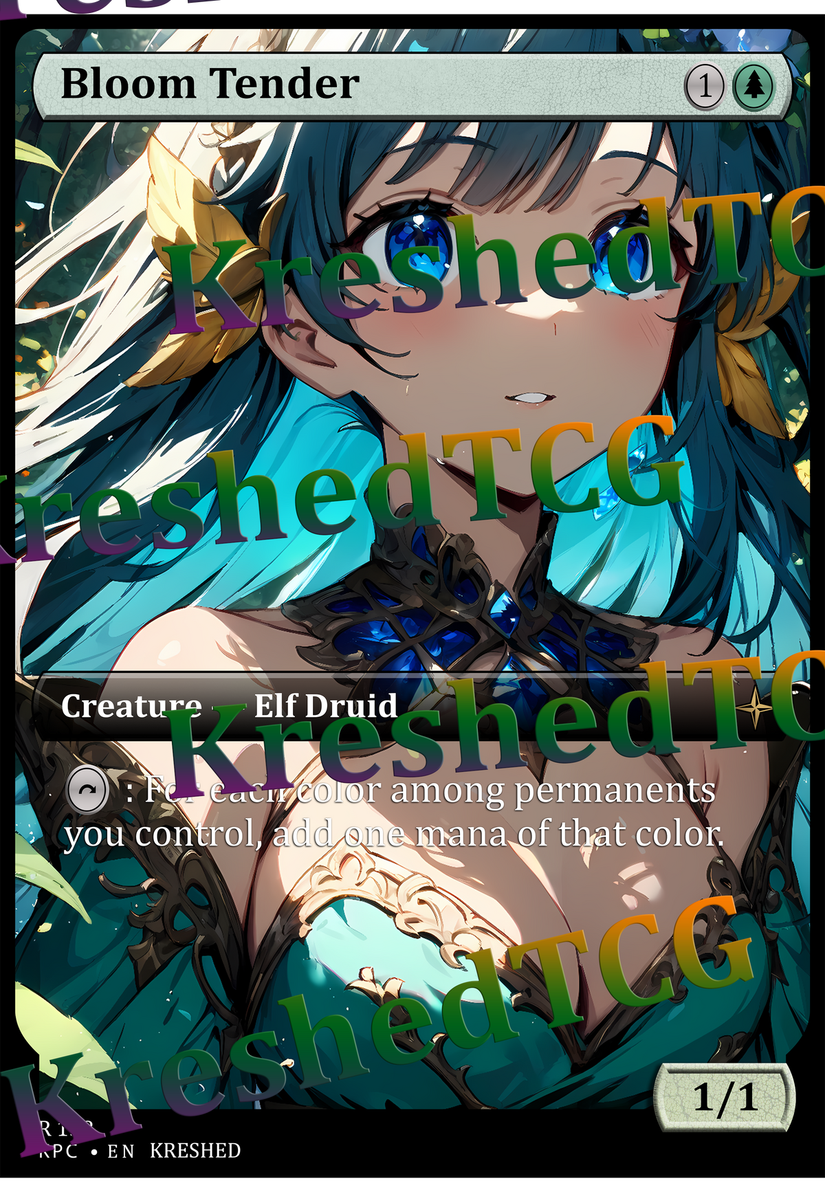 Bloom Tender MTG Full Art Holo – Anime Custom Card | KreshedTCG