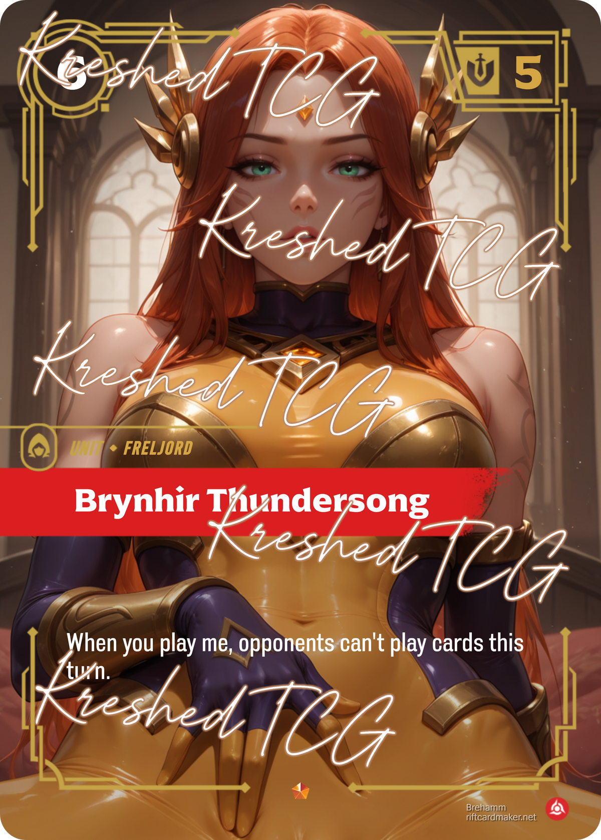 Freljord Brynhir Thundersong Riftbound Full Art Holo – Anime Custom Card | KreshedTCG
