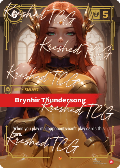 Freljord Brynhir Thundersong Riftbound Full Art Holo – Anime Custom Card | KreshedTCG