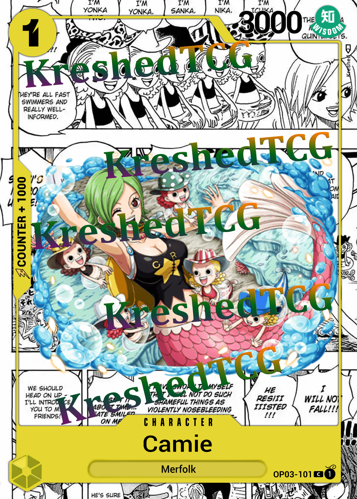 Camie OP03-101 Manga Rare One Piece Full Art Holo – Anime Custom Card | KreshedTCG