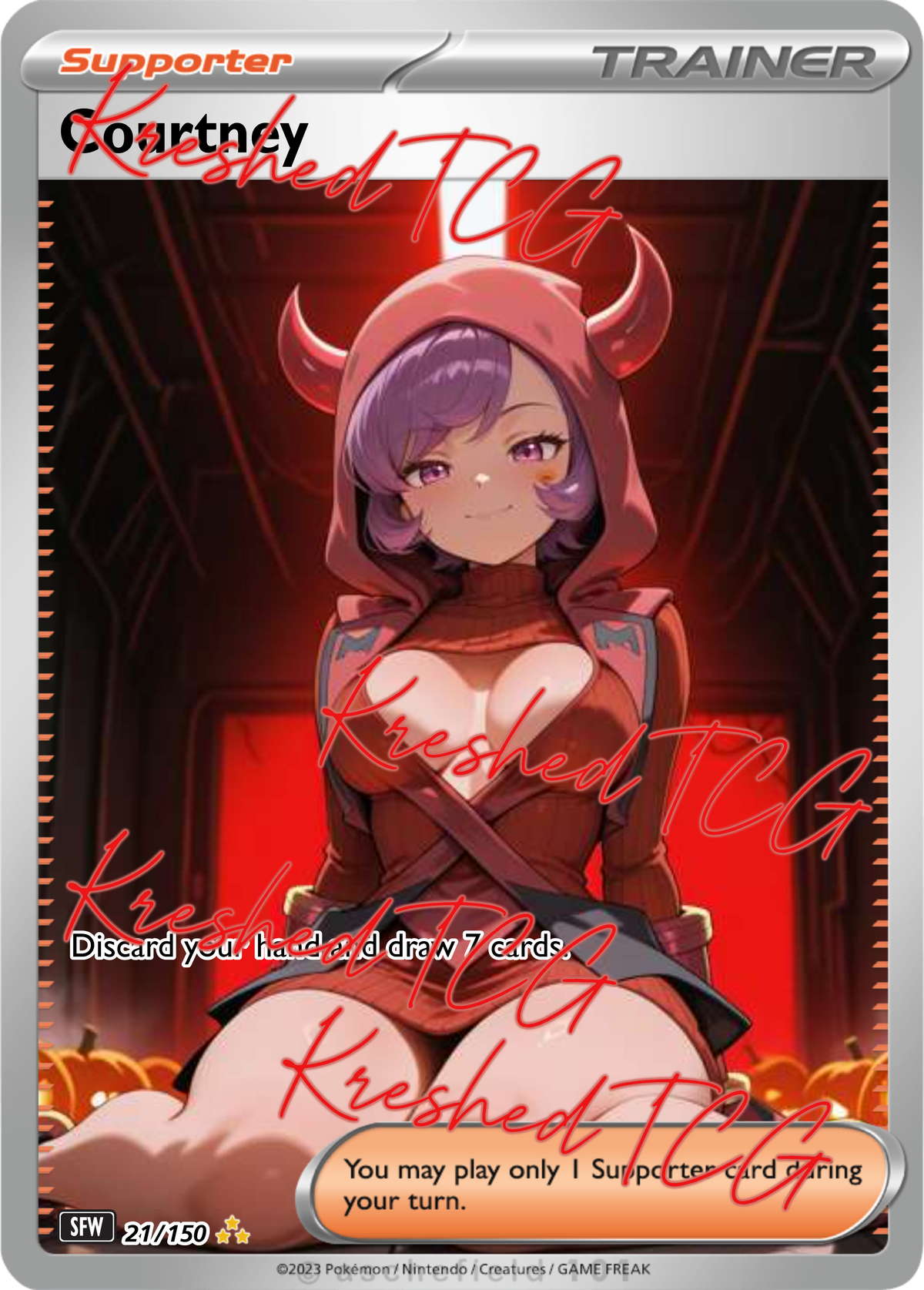 Courtney Pokémon Full Art Holo – Anime Custom Card | KreshedTCG