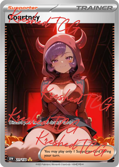 Courtney Pokémon Full Art Holo – Anime Custom Card | KreshedTCG