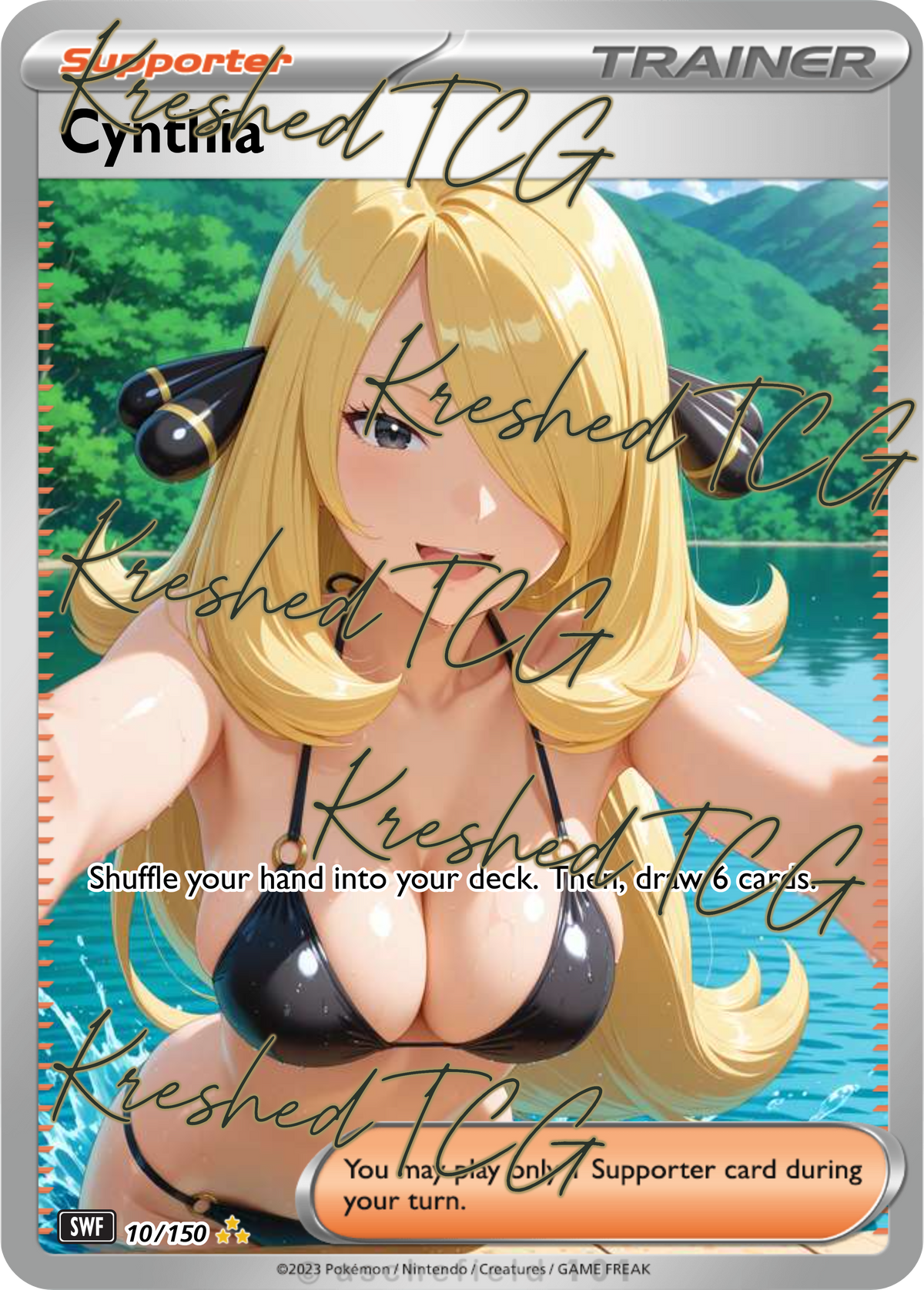Cynthia Pokémon Full Art Holo – Anime Custom Card | KreshedTCG