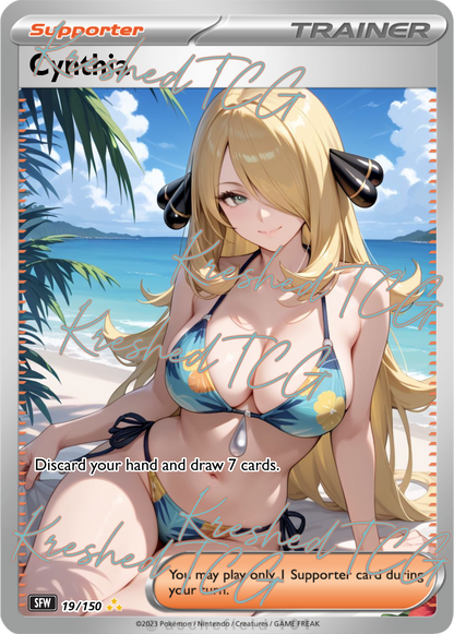 Cynthia Pokémon Full Art Holo – Anime Custom Card | KreshedTCG