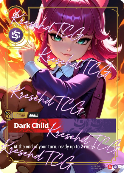 Annie Dark Child Riftbound Full Art Holo – Anime Custom Card | KreshedTCG