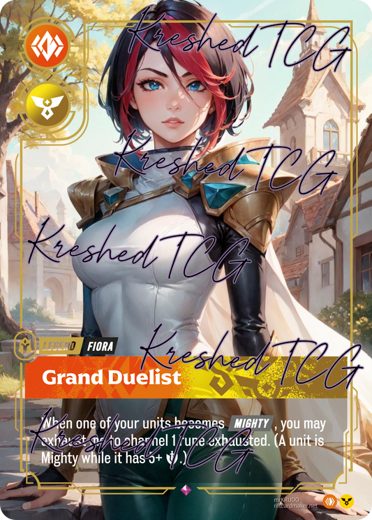 Fiora Grand Duelist Riftbound Full Art Holo – Anime Custom Card | KreshedTCG